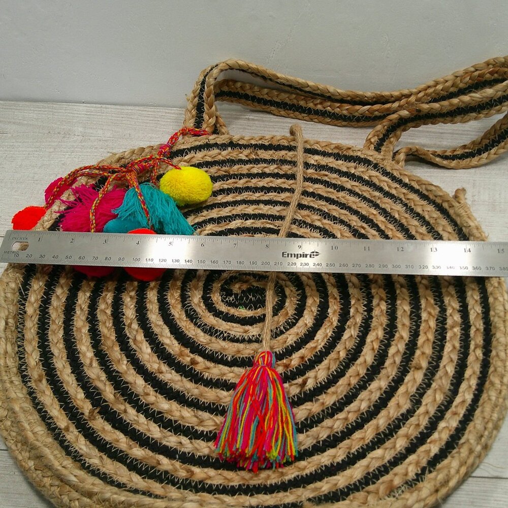 A&B America & Beyond Handcrafted Woven Rope Summer Boho Bohemian Jute Bag| Purse - Picture 12 of 12
